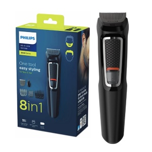 Aparat de tuns barba si parul 8 in 1 PHILIPS MG3730/15, Lame cu ascutire automata, Acumulator, 2 piepteni pentru aspect nebarbierit, 1 pieptane ajustabil pentru barba, 3 piepteni pentru par, Negru, Resigilat, Grad A - Img 3