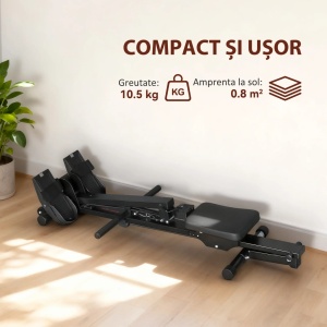 Aparat de vaslit Re-Bloom, otel, 147x55x60 cm, rezistenta elastica, monitor LCD, sina 60 cm, scaun 25x25 cm, 150 kg, negru - Verificat A · Re-Bloom - Img 5