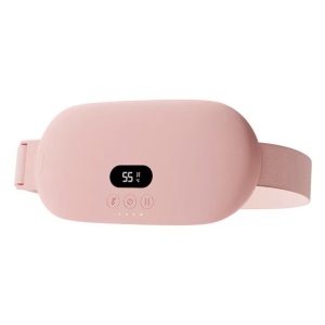 Aparat masaj abdominal, 5 niveluri intensitate, functie temperatura, baterie 2000mAh, ergonomic, roz - Verificat A · Re-Bloom