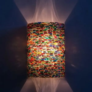 Aplica de perete Champ, 2 lumini, sticla, multicolor, 26 x 17 cm