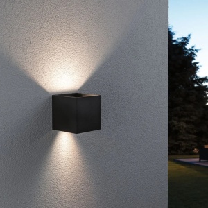 Aplica de perete pentru exterior Cybo, LED, aluminiu, gri, 10 x 10 x 10 cm