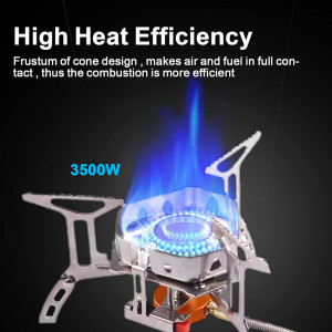 Aragaz de camping Ndaabaer, aliaj de aluminiu/otel inoxidabil/cupru, argintiu, 15 x 8 cm - Img 5