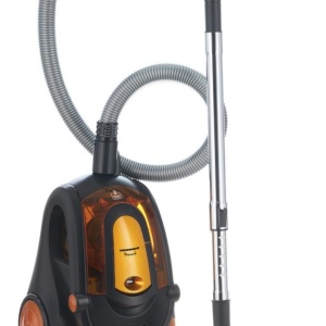 Aspirator fara sac Heinner HVC-V800BK, Putere 800W, Putere absorbtie >180W, Capacitate recipient 2.2L, Tija telescopica din metal, Accesorii 2 in 1, Perie canapea, Negru/Orange