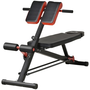 Banca fitness reglabila, pentru antrenament complet, otel/spuma EVA, rosu/negru, 64 x 146 x 73,5-85 cm, Resigilat, Grad A