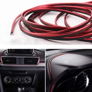 Banda decorativa pentru interiorul vehiculului Bangminda, PVC, rosu, 10 m