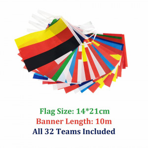 Banner cu 32 de steaguri Dlicsy, multicolor, poliester, 10 m - Img 5