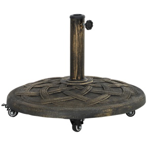 Baza umbrela rotunda 20kg, rasina, cu roti si frane, Φ54.5x40.5cm, Bronz - Verificat A · Re-Bloom