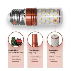 Cumpara Bec LED Corn cu 3 culori, 12 W, E 27 de la Chilipirul-zilei în rate, cu cardul sau plata la livrare