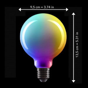 Bec smart CROWN, LED, RGB, E27, 360°, 4W, metal/sticla, 9,5 x 13,5 cm - Img 4