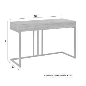 Birou ALESSIA decor, culoare de nuc, 120/50/76 cm - Img 3