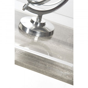 Birou Jaquish, plexiglas/lemn, transparent/gri, 100 x 40 x 45 cm