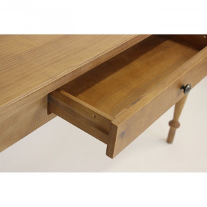 Birou Wilton, lemn masiv, maro, 77 x 130 x 35 cm - Img 5