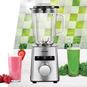 Blender de masa Heinner HBL-HE800SS, 800 W, Functii: zdrobirea ghetii, Smoothie, Pulse, bol din sticla 1.5 l, lame din otel inoxidabil, buton rotativ, protectie la supraincalzire, bol din sticla si lame detasabile, carcasa din inox, Argintiu - Img 2