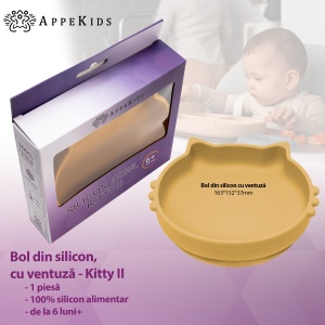 Bol din silicon, AppeKids, Kitty II - Honey - Img 2