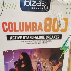 Boxa portabila Ibiza Sound, COLUMBA80, 800W, Bluetooth, USB, microSD, AUX si MIC, negru, Resigilat, Grad A - Img 6