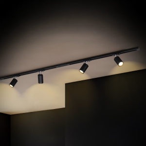 Brilo spotlight 4 lumini GU10, 161 cm, aluminiu vopsit electrostatic, dimabil, IP20, negru - Verificat A · Re-Bloom - Img 2