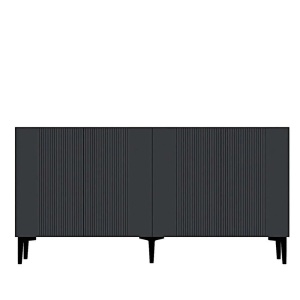 Bufet Corsa 150x32x75 cm, PAL 18mm, 3 compartimente, picioare 15 cm, fixabil perete, antracit - Verificat A · Re-Bloom