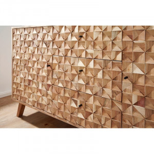 Bufet Rewa, lemn masiv, maro, 79 x 140 x 40 cm - Img 4