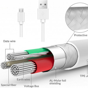 Cablu de alimentare pentru controllere Benair, PVC, alb, 8 m