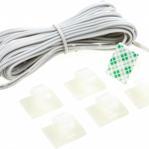 Cablu de interconectare pentru LED EShine, metal/PVC, alb/argintiu, 3 m