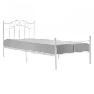 Cadru de pat, metal, alb, 84,5 x 126 x 209 cm - Img 3