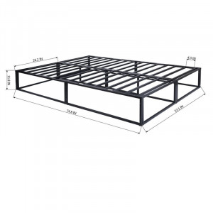 Cadru pat Denice din metal, negru, 150cm L x 200cm L x 30cm H - Img 3
