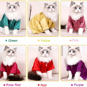 Camasa pentru pisici Yiwong, magenta, poliester, marimea S - Img 3