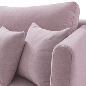 Canapea extensibilă Triplo cu 3 locuri, din catifea roz - Img 5