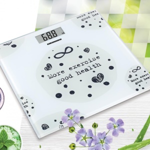 Cantar de baie Heinner HBS-150MSJ, 150kg, sticla securizata 6mm, display LCD, Alb - Img 2