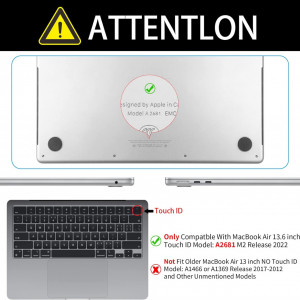 Carcasa de protectie pentru MacBook Air TeDaWen, plastic, transparent, 13.6 inchi - Img 2