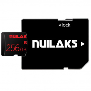 Card Micro SD cu adaptor Nuilaks , 256 GB, clasa 10