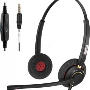 Casti audio pentru PC Arama, cu microfon, mufa 3,5 mm, negru - Img 1