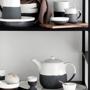 Ceainic Esrum, ceramica, fildes/gri, 24 x 16 x 15 cm, 1,4L - Img 6
