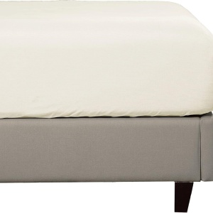 Cearsaf cu elastic Sleep Mantra, bumbac/poliester, fildes, 180 x 200 x 30 cm