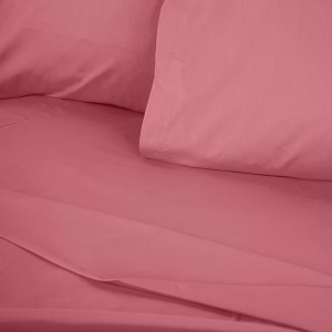 Cearsaf de pat cu elastic, bumbac ranforce 100%, 100x200+30 cm, lavabil 30°C, roz - Verificat A · Re-Bloom - Img 3