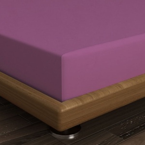 Cearsaf de pat cu elastic Premium Ranforce, bumbac 100%, 140x190+30 cm, violet - Verificat A · Re-Bloom - Img 3