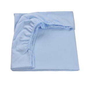 Cearsaf pat bumbac 100% culoare bleu 90x200x10 cm - Img 2