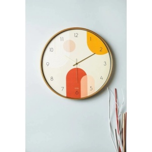 Ceas decorativ de perete Re-Bloom, sticla, multicolor, 42 cm - Img 2
