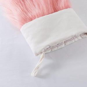 Ciorap pentru Craciun Xwtex, blana artificiala, roz/alb, 46 cm - Img 7