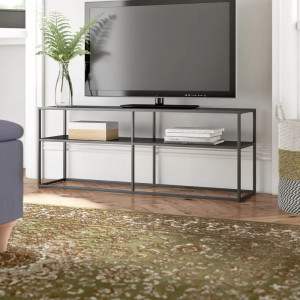 Comoda TV Azurite, metal, negru, 30 x 46 x 120 cm