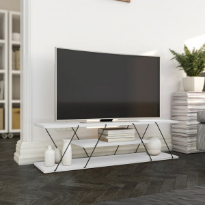 Comoda TV Canaz, alb, 120 x 33 x 30 cm - Img 3