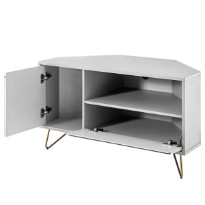 Comoda TV Loftscape, MDF/metal, alb/auriu, 100 x 58 x 50 cm