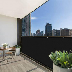 Copertina pentru balcon Cool Area, polietilena, negru, 90 x 300 cm - Img 2