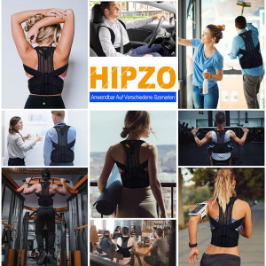 Corector postura pentru spate HIPZO, neopren, negru, 60-110 cm - Img 4