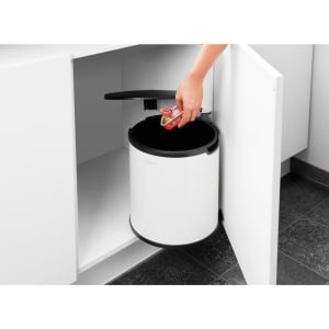 Cos de gunoi Brabantia, otel inoxidabil/plastic, alb/negru, 15 L