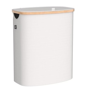 Cos de rufe Hennez cu 3 compartimente, premium, cu capac, sistem sortare, bej, 150 L, Resigilat, Grad A