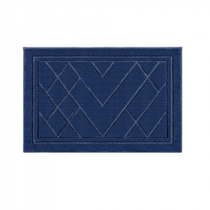 Covor de intrare Color&Geometry, textil, albastru inchis, 50 x 80 cm - Img 1