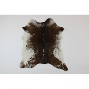 Covor natural din piele de vacă Kilin, maro/alb, 75 x 60 cm