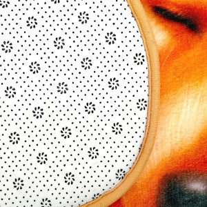 Covoras PAT JUUMG, model caine, poliester/spuma/cauciuc, maro, 40 x 85 cm - Img 6