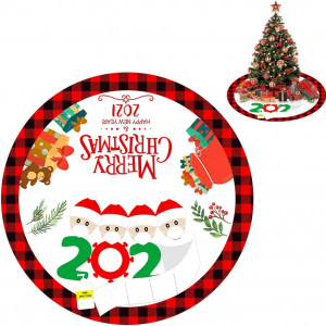 Covoras pentru bradul de Craciun Ksopsdey, textil, multicolor, 90 cm